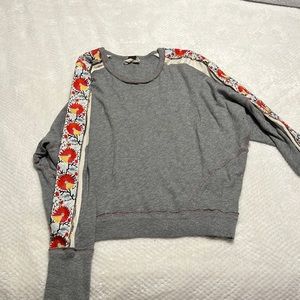 Free People cropped gray sweater, size large